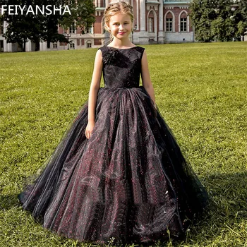 Flower Girl Dress Black Girls Sleeveless Tulle Tutu Princess Pageant Birthday Porm Party Bridal Dress for Wedding
Flower Girl Dress Black Girls Sleeveless Tulle Tutu Princess Pageant Birthday Porm Party Bridal Dress for Wedding