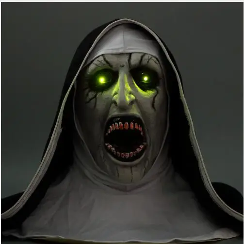 The Nun Mask Horror Mask With Led light Cosplay Valak Latex Masks With Headscarf Helmet Halloween Party Props
The Nun Mask Horror Mask With Led light Cosplay Valak Latex Masks With Headscarf Helmet Halloween Party Props