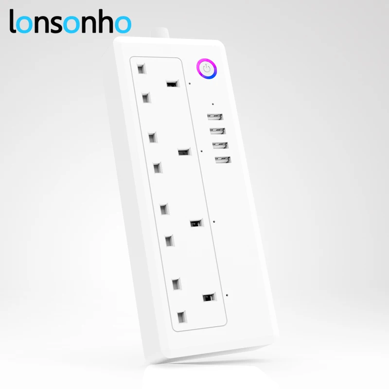 

Lonsonho USB Wifi Smart Power Strip Socket 13A UK Plug Works With Alexa Google Home Mini Tuya Smart Life APP