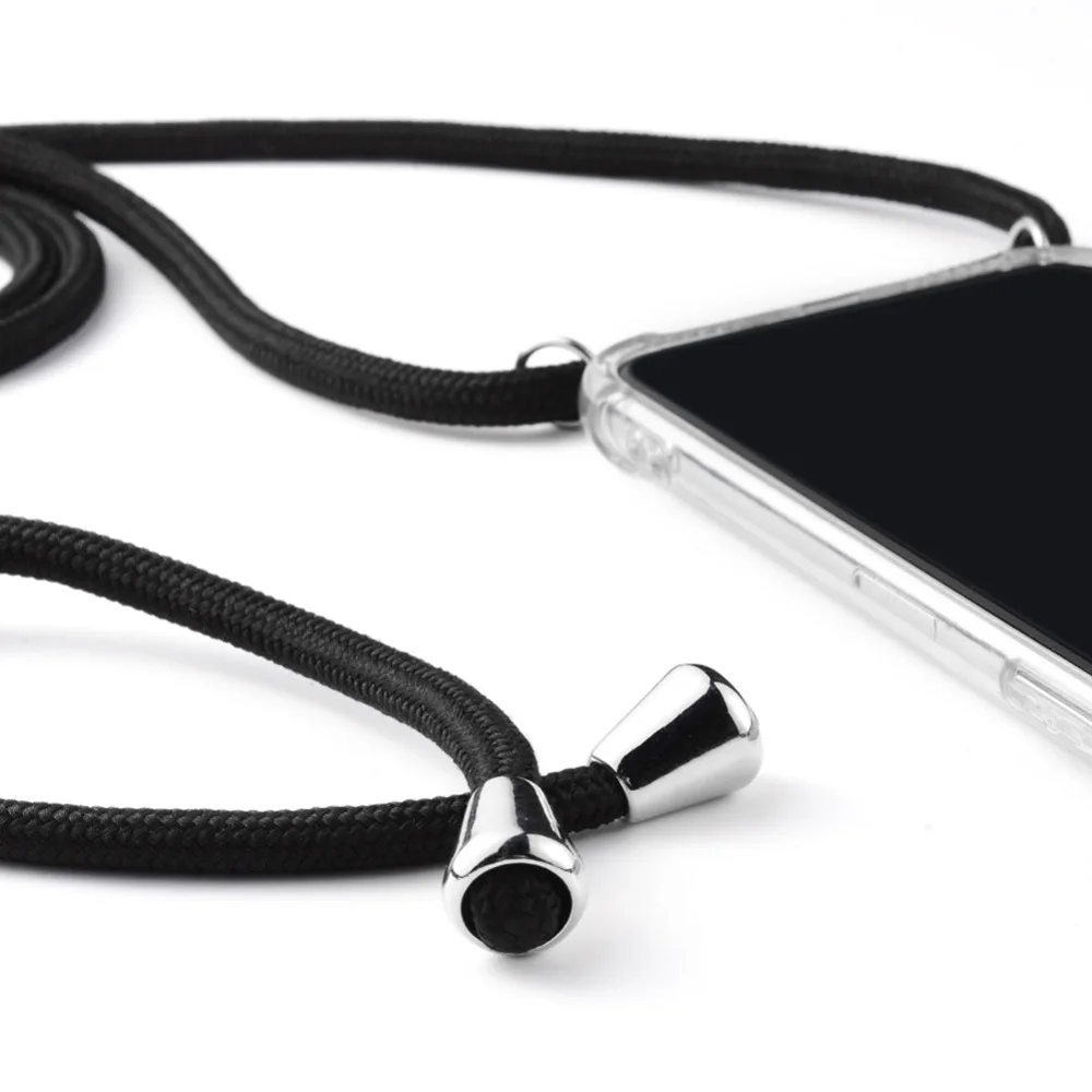 Crossbody Strap Cover For iPhone X Xr XS Max 7 8 Plus 6S 5S SE Case Girly Necklace Coque Lanyard Shoulder Neck Strap Clear Cases (11)