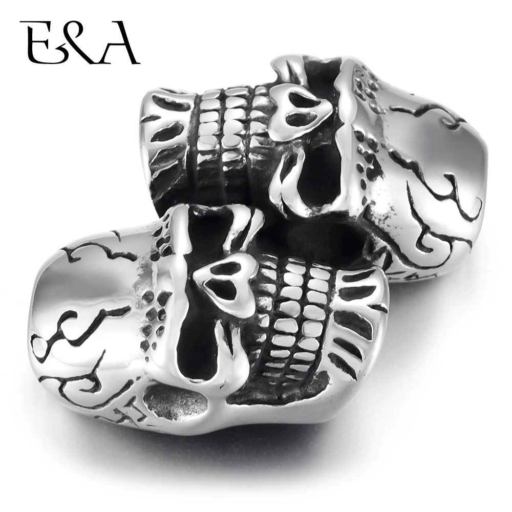 Stainless Steel Double Skull Connector Blacken Fit 6mm Leather DIY Punk Charms Bracelet Findings Jewelry Making Parts Supplies
Stainless Steel Double Skull Connector Blacken Fit 6mm Leather DIY Punk Charms Bracelet Findings Jewelry Making Parts Supplies
