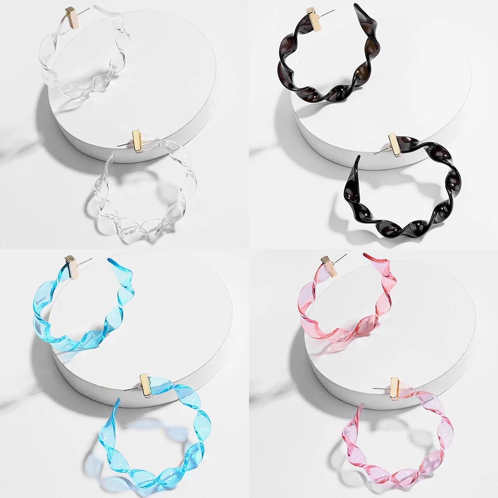 New Fashion Transparent Acrylic Earring for Women Charm Resin C Shape Geometry Statement Twisted Earrings Za Jewelry Wedding
New Fashion Transparent Acrylic Earring for Women Charm Resin C Shape Geometry Statement Twisted Earrings Za Jewelry Wedding