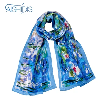 Aishidis Brand Luxurious 100% Satin Silk Scarf Shawl Wraps Oil Painting Pattern Prints Claude Monet's "Water Lilies" Flower
Aishidis Brand Luxurious 100% Satin Silk Scarf Shawl Wraps Oil Painting Pattern Prints Claude Monet's "Water Lilies" Flower