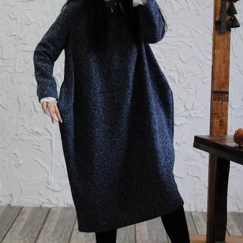 2018 Spring Winter Warm Woolen Dresses For Women Long Sleeve Casual Dress Loose Pocket Split Cocoon Robe Dress Vestidos Big Size
2018 Spring Winter Warm Woolen Dresses For Women Long Sleeve Casual Dress Loose Pocket Split Cocoon Robe Dress Vestidos Big Size