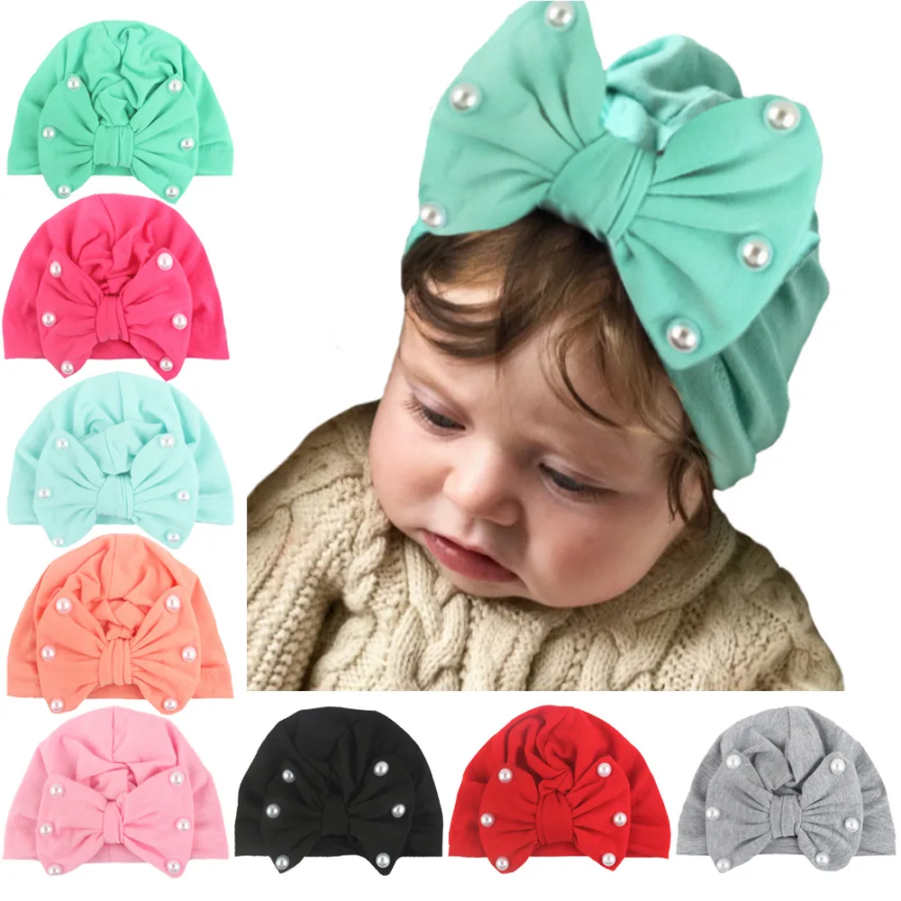 Baby Bowknot Hats Kids Bow Cotton Cap With Pearls Baby Hat Newborn Girls Clothes accessories Infant Beanie Turban Cap Solid
Baby Bowknot Hats Kids Bow Cotton Cap With Pearls Baby Hat Newborn Girls Clothes accessories Infant Beanie Turban Cap Solid