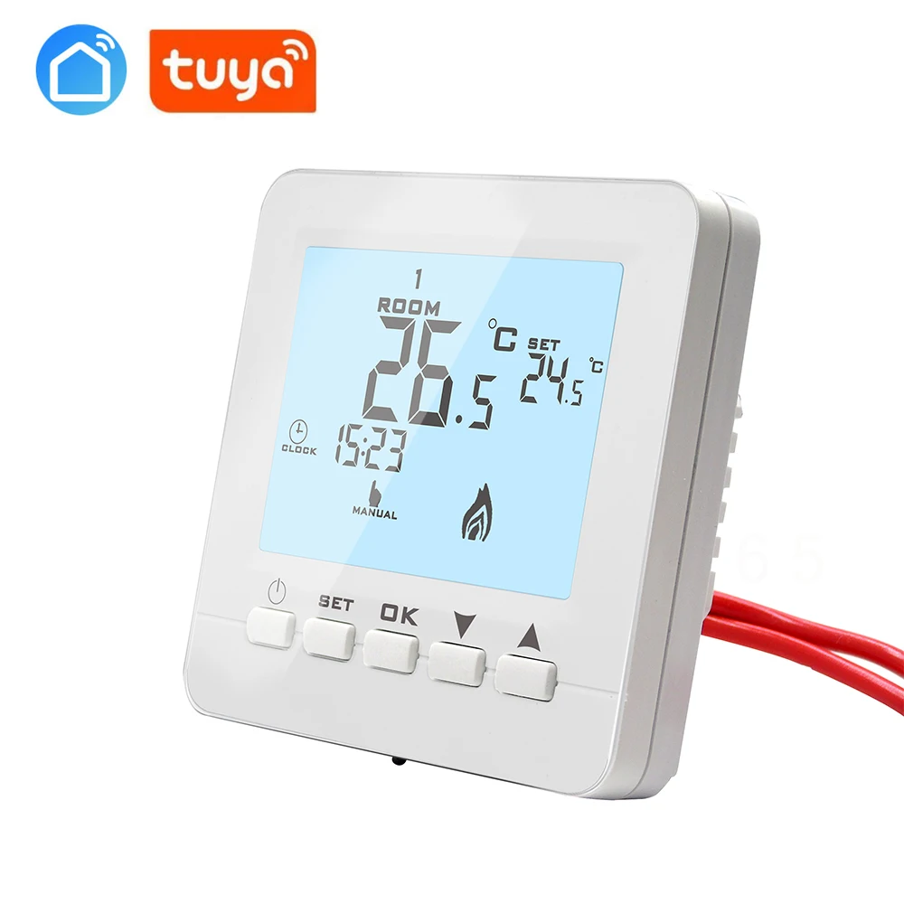 Tuya APP electric actuator, smart phone radiator WiFi thermostat floor heating system for warm floor
Tuya APP electric actuator, smart phone radiator WiFi thermostat floor heating system for warm floor