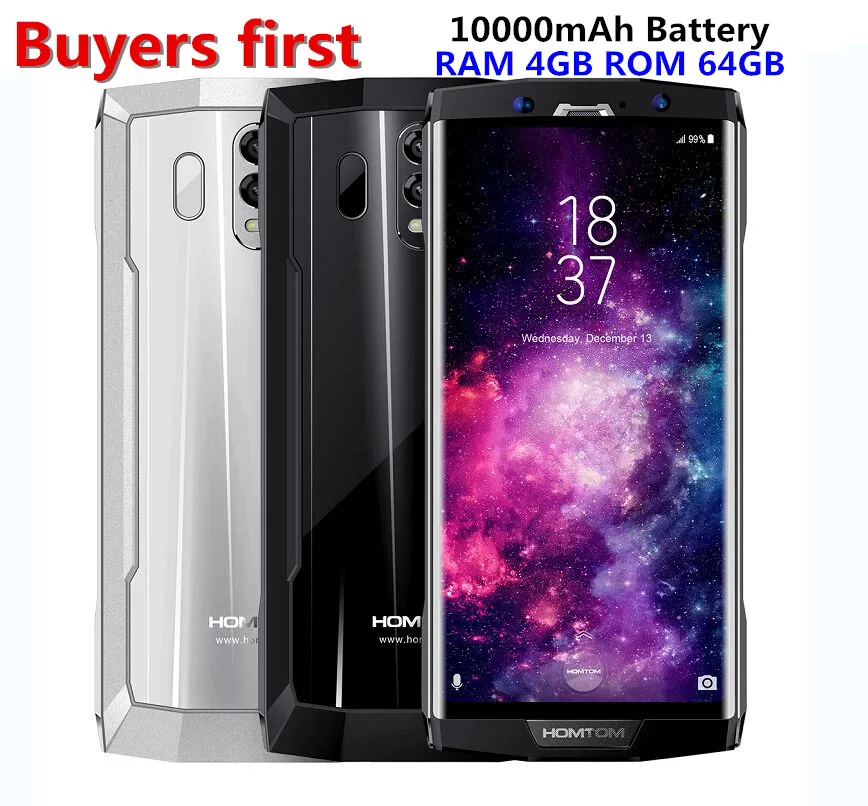 

HOMTOM HT70 10000mAh Mobile Phone RAM 4GB ROM 64GB 18:9 6.0" Android 7.0 MTK6750T Octa-core 16MP+5MP 4G LTE OTG OTA smartphone