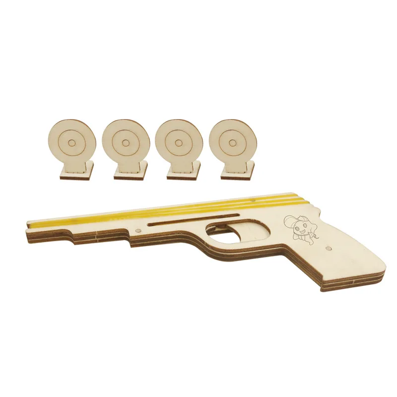 3D Wooden Puzzle Simulation Bullet Rubber Band Launcher Wood Gun Hand Pistol Guns Shooting Toy With Gun Target Game For Kids
3D Wooden Puzzle Simulation Bullet Rubber Band Launcher Wood Gun Hand Pistol Guns Shooting Toy With Gun Target Game For Kids