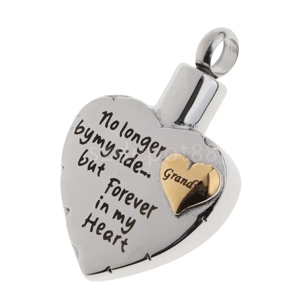 Dad Mom Son Sister Daughter Family Members Love Heart Cremation Urn Stainless Steel Pendant Forever In My Heart