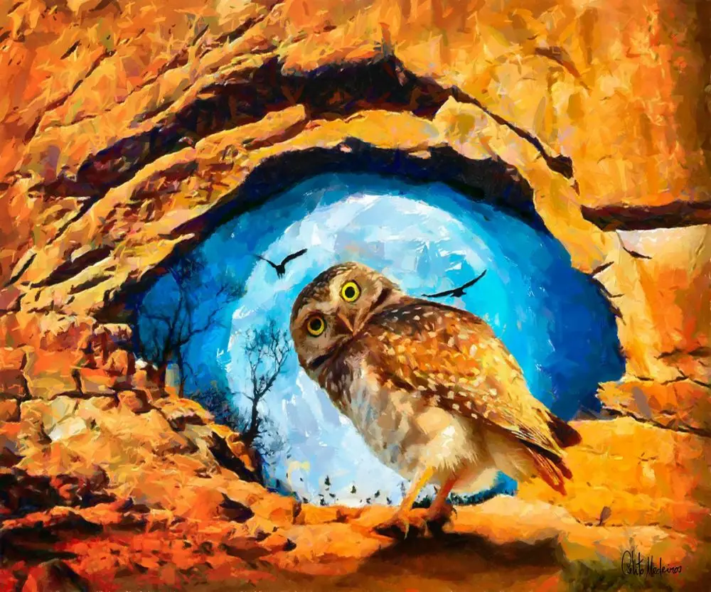 

Original Quality Oil Canvas Painting Wisdom by Celito Medeiros Animal Painting Handmade Decorative Art Picture Frameless Art