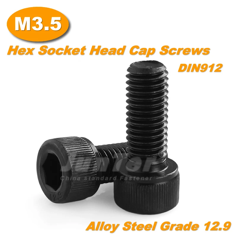 500pcs/lot M3.5(3.5mm) Black Alloy Steel Grade12.9 High Tensile Allen Bolts Hex Socket Head Cap Screws All Thread DIN912
500pcs/lot M3.5(3.5mm) Black Alloy Steel Grade12.9 High Tensile Allen Bolts Hex Socket Head Cap Screws All Thread DIN912