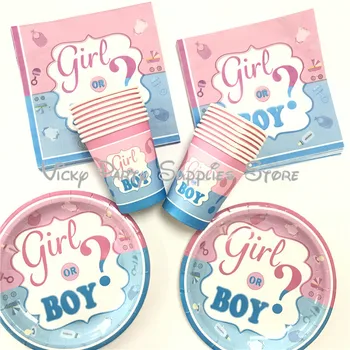 64pcs/lot Gender Reveal Disposable Tabelware Set Boy or Girl Pink Blue Party Paper Cup Plate Gender Reveal Tableware Supplies 
64pcs/lot Gender Reveal Disposable Tabelware Set Boy or Girl Pink Blue Party Paper Cup Plate Gender Reveal Tableware Supplies