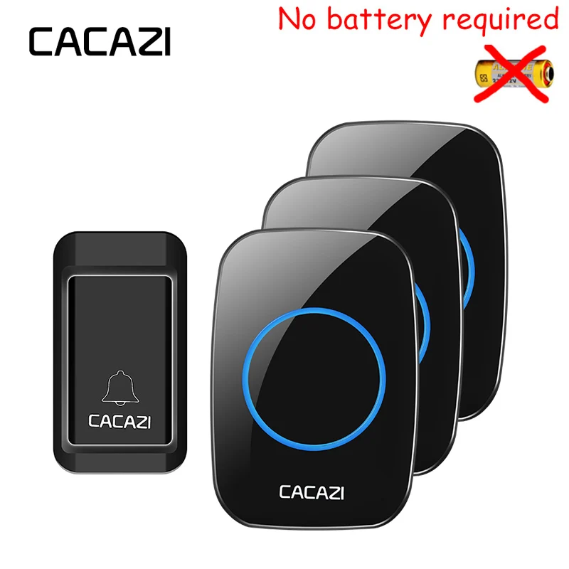 CACAZI New Wireless Doorbell No battery Waterproof EU/UK/US Plug indicator light 120M remote 1 self-powered button 3 receivers
CACAZI New Wireless Doorbell No battery Waterproof EU/UK/US Plug indicator light 120M remote 1 self-powered button 3 receivers
