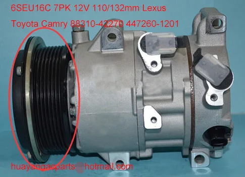 6SEU16C AC Compressor Clutch Kit For Toyota 110MM 88310-2F030;88310-42270;88310-42270, 88320-07110
6SEU16C AC Compressor Clutch Kit For Toyota 110MM 88310-2F030;88310-42270;88310-42270, 88320-07110