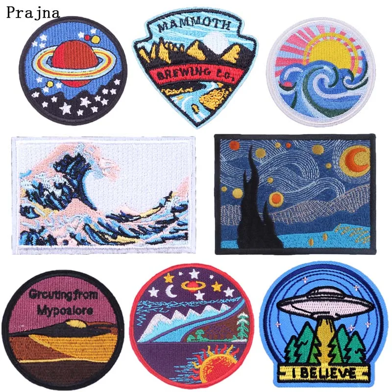 Prajna UFO Space Stickers Wave Embroidered Patches for Clothing DIY Iron on Patch on Clothes Van Gogh Sky Patch Mountain Badge H
Prajna UFO Space Stickers Wave Embroidered Patches for Clothing DIY Iron on Patch on Clothes Van Gogh Sky Patch Mountain Badge H