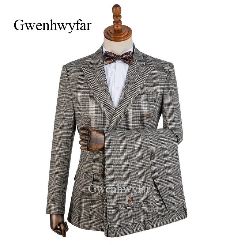 Gwenhwyfar 2018 Winter New Plaid Formal Mens Suits Wedding Groom Costume Homme Slim Fit Decent Dinner Suits England Style 2Piece
Gwenhwyfar 2018 Winter New Plaid Formal Mens Suits Wedding Groom Costume Homme Slim Fit Decent Dinner Suits England Style 2Piece
