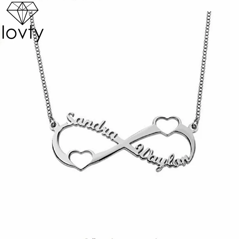 lovty Silver 2 Hearts Infinity Necklace with Any Names Infinity Custom-made Nameplate Necklace Fashion Gift for Women
lovty Silver 2 Hearts Infinity Necklace with Any Names Infinity Custom-made Nameplate Necklace Fashion Gift for Women