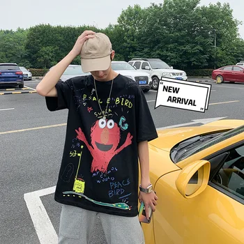 2019 Summer Korean Men Casual Loose Cartoon Letter Printing Cotton Tops Tee Round Neck Short Sleeve Black/white T-shirt L-2XL
2019 Summer Korean Men Casual Loose Cartoon Letter Printing Cotton Tops Tee Round Neck Short Sleeve Black/white T-shirt L-2XL