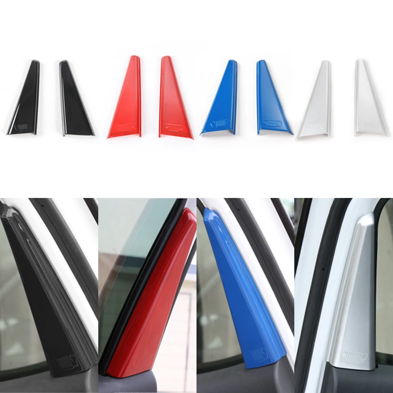 2Pcs Set ABS font b Interior b font Auto Rear Door Inner Column Pillar Triangle Sequins