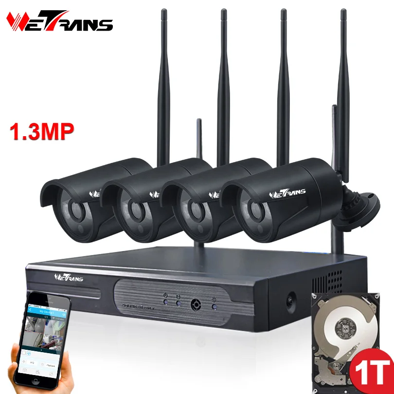 Wetrans Wireless Security Camera System 4CH P2P HD 960P 20m Night Vision Waterproof Outdoor Surveillance Wifi Camera NVR kit
Wetrans Wireless Security Camera System 4CH P2P HD 960P 20m Night Vision Waterproof Outdoor Surveillance Wifi Camera NVR kit