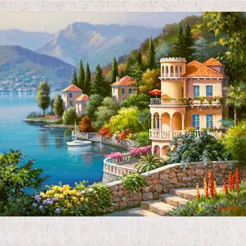 Rhinestone plastic crafts painting diamond Mediterranean scenery crystal round diamond painting cross stitch full diamond
Rhinestone plastic crafts painting diamond Mediterranean scenery crystal round diamond painting cross stitch full diamond