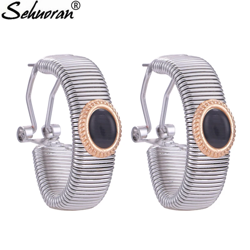 Sehuoran Spring Chain Big Stud Earrings For Woman Match Natural Stone Luruxy Boho Fashion Jewelry Oorbellen Brand Accessories
Sehuoran Spring Chain Big Stud Earrings For Woman Match Natural Stone Luruxy Boho Fashion Jewelry Oorbellen Brand Accessories