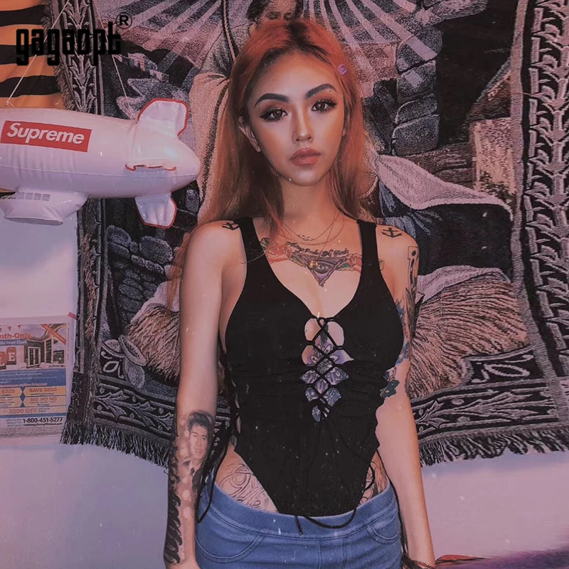 Gagaopt Sleeveless Bodysuit Women Slim Sexy Bodysuit Lace Up Black Bodysuit Jumpsuit Summer Overalls Streetwear
Gagaopt Sleeveless Bodysuit Women Slim Sexy Bodysuit Lace Up Black Bodysuit Jumpsuit Summer Overalls Streetwear