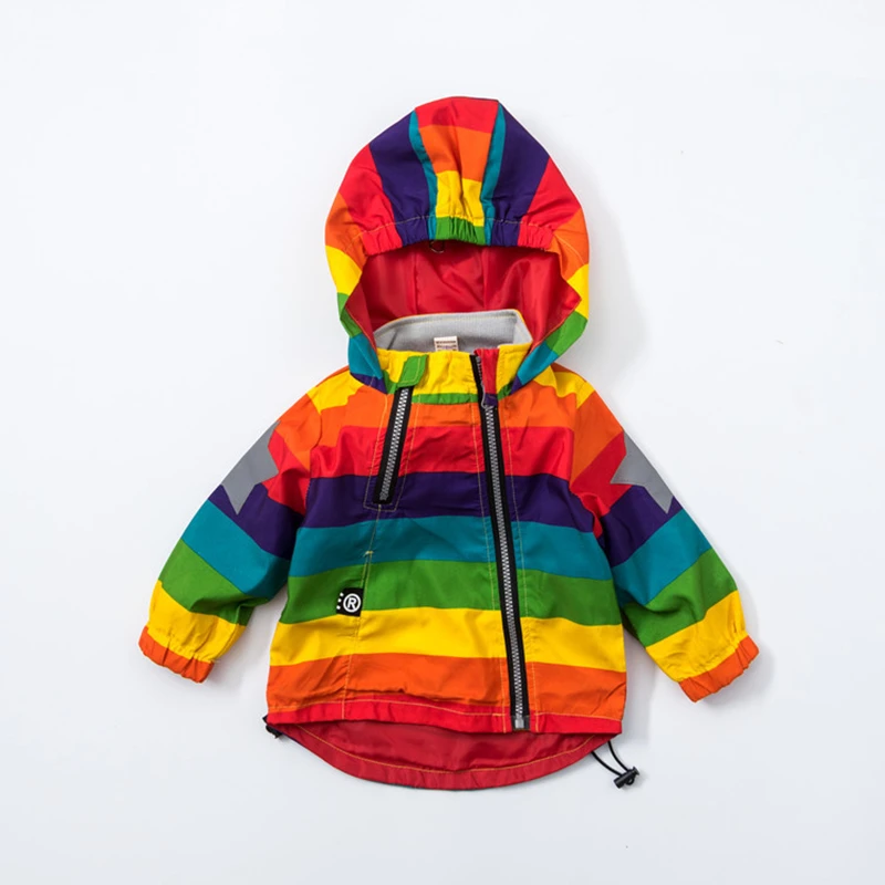 Baby Girl Jacket Boy Hooded Coat Rainbow Stripe Sunscreen Windproof Jacket Spring Autumn Long Sleeves Kids Clothes
Baby Girl Jacket Boy Hooded Coat Rainbow Stripe Sunscreen Windproof Jacket Spring Autumn Long Sleeves Kids Clothes