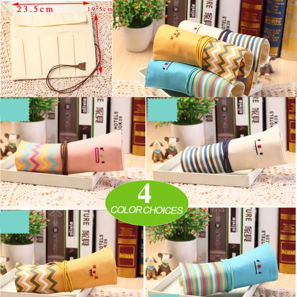 Pencil Pen Case Cute Canvas Pencil Bag Cartoon Roll Up Pencil Bag Brush Wrap Pouch Holder D329
Pencil Pen Case Cute Canvas Pencil Bag Cartoon Roll Up Pencil Bag Brush Wrap Pouch Holder D329