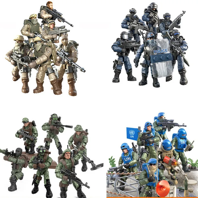 6Pcs Military Army World War WW2 SWAT Soldiers Police Figures Building Blocks Bricks Toys Gifts Compatible With Lego
6Pcs Military Army World War WW2 SWAT Soldiers Police Figures Building Blocks Bricks Toys Gifts Compatible With Lego