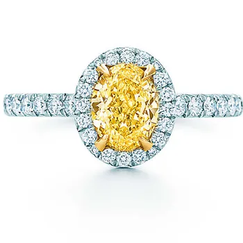 6*8mm Golden Color Ring 2CT Female Oval Engagement Brand Custom 4Prongs Halo Paved Female White Gold Propose Jewelry
6*8mm Golden Color Ring 2CT Female Oval Engagement Brand Custom 4Prongs Halo Paved Female White Gold Propose Jewelry