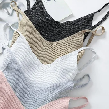 BYGOUBY Lurex Glitter Summer Women Tank Top Sexy V Neck Camisole Sleeveless Tops Slim Knitted Shirt Female
BYGOUBY Lurex Glitter Summer Women Tank Top Sexy V Neck Camisole Sleeveless Tops Slim Knitted Shirt Female