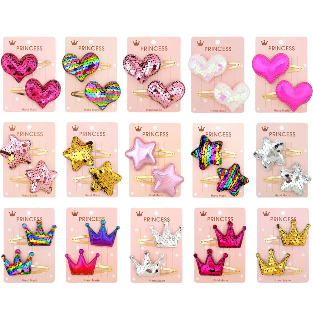 2PCS Colorful Sequin Hair Clips for Girls Kids Geometric Crown Heart Star Hairpin Hairgrip BB Barrettes Child Hair Accessories
2PCS Colorful Sequin Hair Clips for Girls Kids Geometric Crown Heart Star Hairpin Hairgrip BB Barrettes Child Hair Accessories