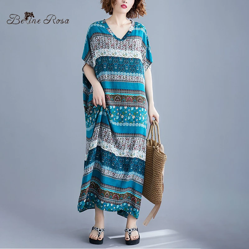 BelineRosa Holiday Summer Bohemian Style Short Sleeve Striped Printed Long Dress 4xl 5xl Plus Size Women Clothes DBFS0033
BelineRosa Holiday Summer Bohemian Style Short Sleeve Striped Printed Long Dress 4xl 5xl Plus Size Women Clothes DBFS0033