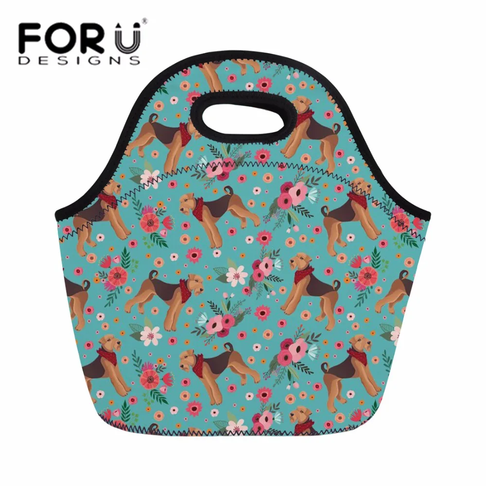 FORUDESIGNS Insulated Lunch Bag Women Airedale Terrier Flower Design Thermal Cooler Picnic Tracel Lunch Box for Girls Food Bag
FORUDESIGNS Insulated Lunch Bag Women Airedale Terrier Flower Design Thermal Cooler Picnic Tracel Lunch Box for Girls Food Bag