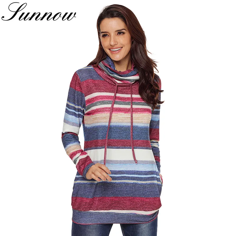 SUNNOW Women Sweatshirt Autumn Long Sleeve Multicolor Striped Pocket Ladies Top Casual Female Pullovers Spring Sweatshirts
SUNNOW Women Sweatshirt Autumn Long Sleeve Multicolor Striped Pocket Ladies Top Casual Female Pullovers Spring Sweatshirts