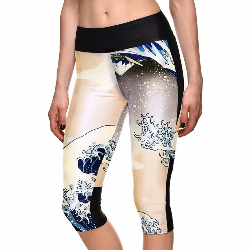 New Sexy 2015 Women's 7 point pants women's leggings beach waves digital print women high waist Side pocket phone pant
New Sexy 2015 Women's 7 point pants women's leggings beach waves digital print women high waist Side pocket phone pant