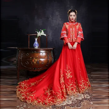 2018 Chinese Traditional Wedding Dress Cheongsam Red Lace Qipao Long Oriental Style Dresses China Clothing Store Chinees Jurkje
2018 Chinese Traditional Wedding Dress Cheongsam Red Lace Qipao Long Oriental Style Dresses China Clothing Store Chinees Jurkje