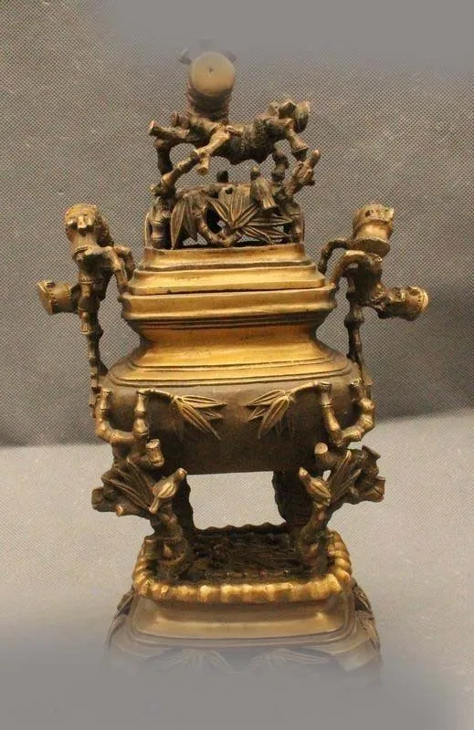 11"Chinese Folk Bronze Feng Shui Lucky abstract Tree Roots Incense Burner Censer
11"Chinese Folk Bronze Feng Shui Lucky abstract Tree Roots Incense Burner Censer