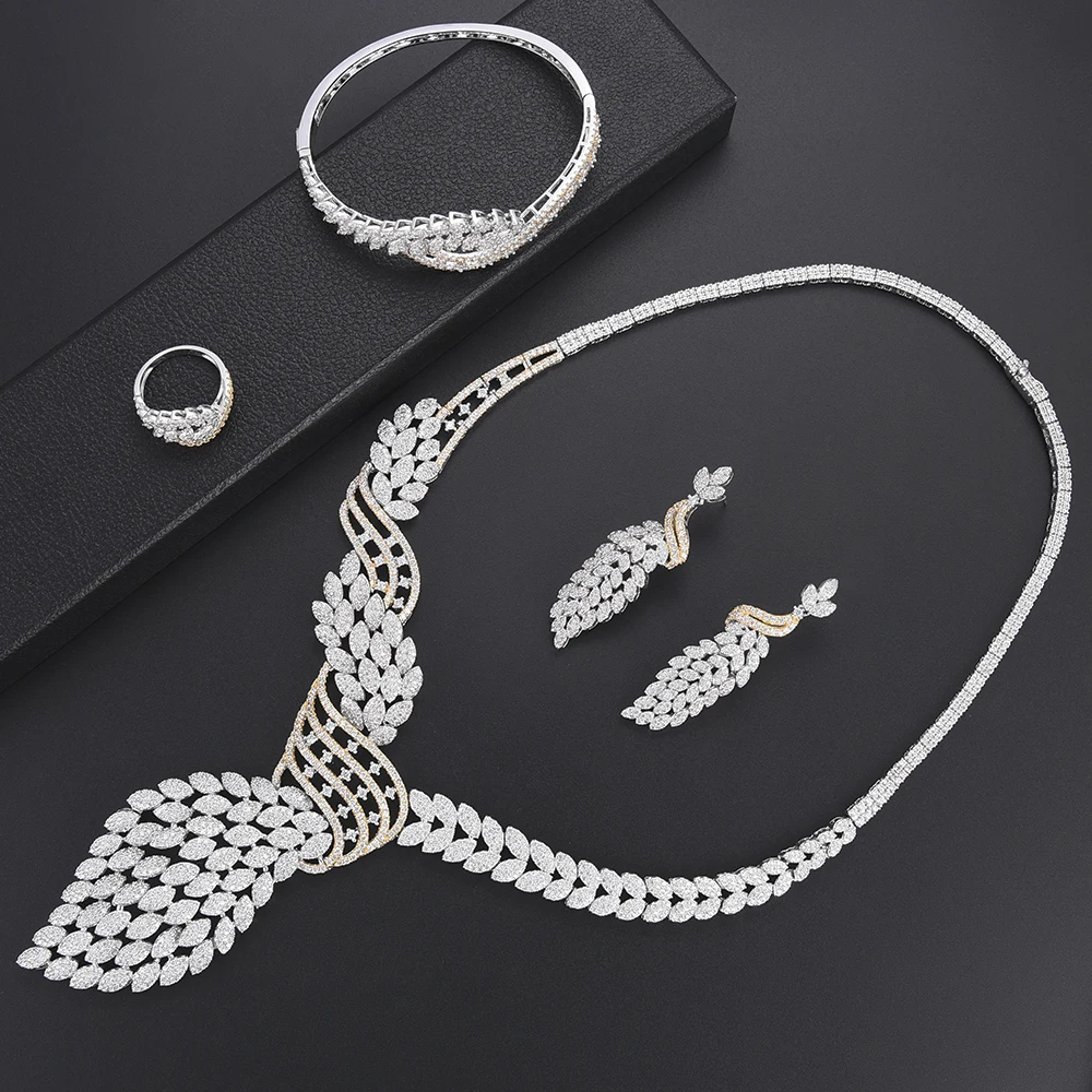 missvikki Nigerian Wedding Bridal Bijoux New Fashion Design Silver Jewelry Set Bangle Earrings Necklace Ring Women Party Jewelry
missvikki Nigerian Wedding Bridal Bijoux New Fashion Design Silver Jewelry Set Bangle Earrings Necklace Ring Women Party Jewelry