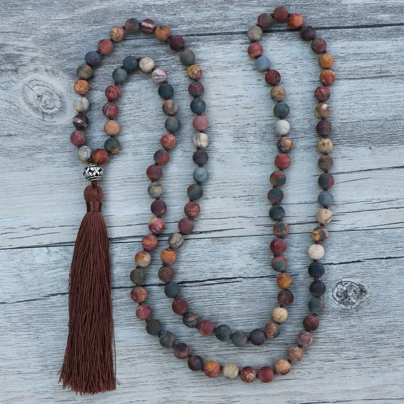 EDOTHALIA Lovely 8MM Matte Natural Stone Knotted 108 Mala Beads Necklaces For Women Girls Yoga Jewelry Bijoux Dropshipping
EDOTHALIA Lovely 8MM Matte Natural Stone Knotted 108 Mala Beads Necklaces For Women Girls Yoga Jewelry Bijoux Dropshipping