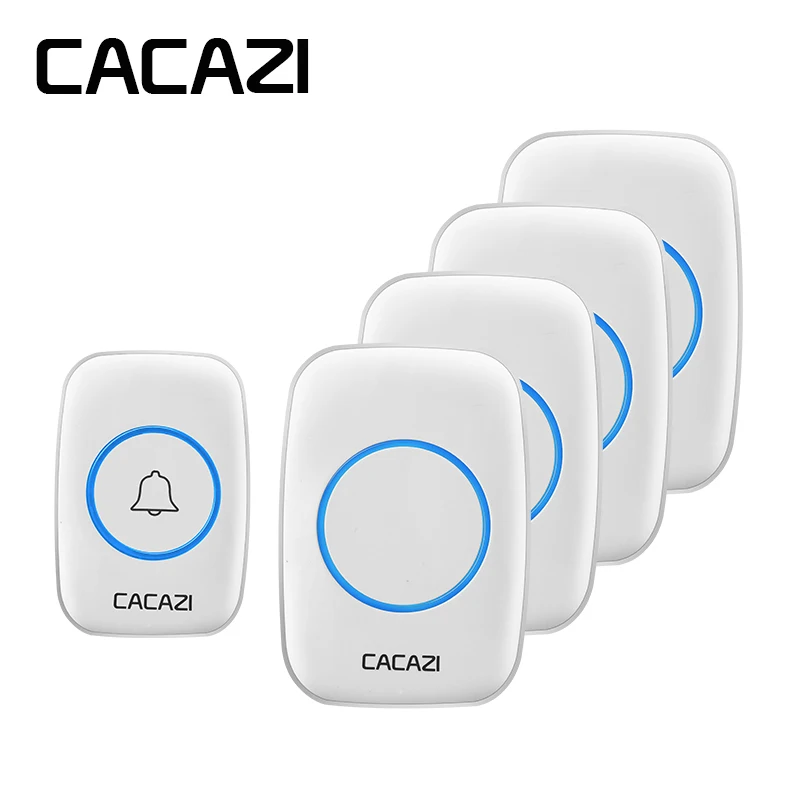CACAZI Wireless Doorbell Waterproof Battery Button LED Light Receiver 300M Remote Home Cordless Bell EU Plug 5 Volumes 60 Chimes
CACAZI Wireless Doorbell Waterproof Battery Button LED Light Receiver 300M Remote Home Cordless Bell EU Plug 5 Volumes 60 Chimes