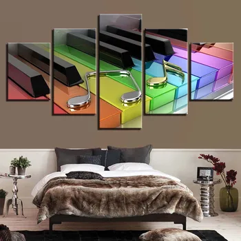 Home Decor Wall Art Pictures 5 Pieces Colorful Piano Keys And Musical Notes Paintings For Living Room Canvas Posters Framework
Home Decor Wall Art Pictures 5 Pieces Colorful Piano Keys And Musical Notes Paintings For Living Room Canvas Posters Framework