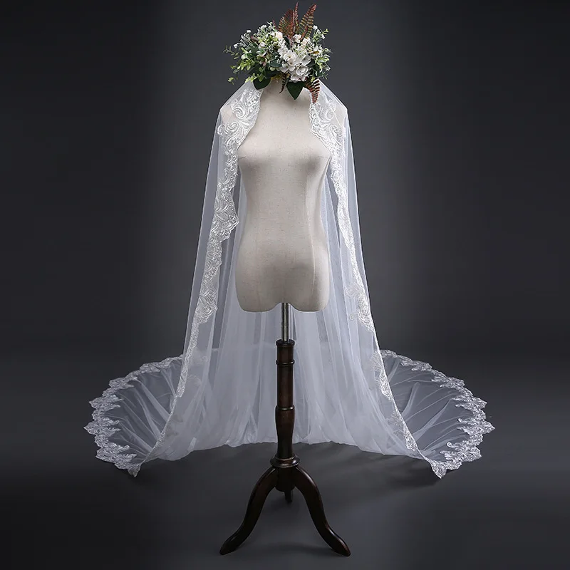 Lace Flower Edge Wedding Veil for Bridal 3m Length Long Tulle Cathedral Wedding Veil New Arrival Gift for Women voile de mariée
Lace Flower Edge Wedding Veil for Bridal 3m Length Long Tulle Cathedral Wedding Veil New Arrival Gift for Women voile de mariée