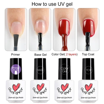 Gelfavor Gel Nail Polish Base top Coat Primer Foundation Semi Permanent For nail art manicure UV LED Lamp Nail Gel Varnishes
Gelfavor Gel Nail Polish Base top Coat Primer Foundation Semi Permanent For nail art manicure UV LED Lamp Nail Gel Varnishes