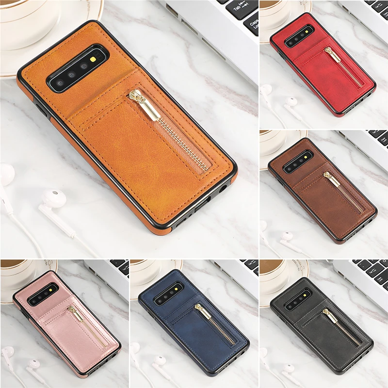 Чехол Кошелек на молнии для Samsung Galaxy Note 8 9 10 S8 S9 S10 Plus S7 Edge роскошный кожаный чехол с