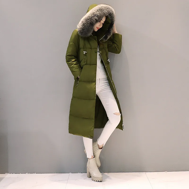 Thick Down Cotton Real Fur Hooded Long Winter Coat Solid Color Warm Manteau Femme Hiver Elegant Women Jacket Parka TT3338
Thick Down Cotton Real Fur Hooded Long Winter Coat Solid Color Warm Manteau Femme Hiver Elegant Women Jacket Parka TT3338