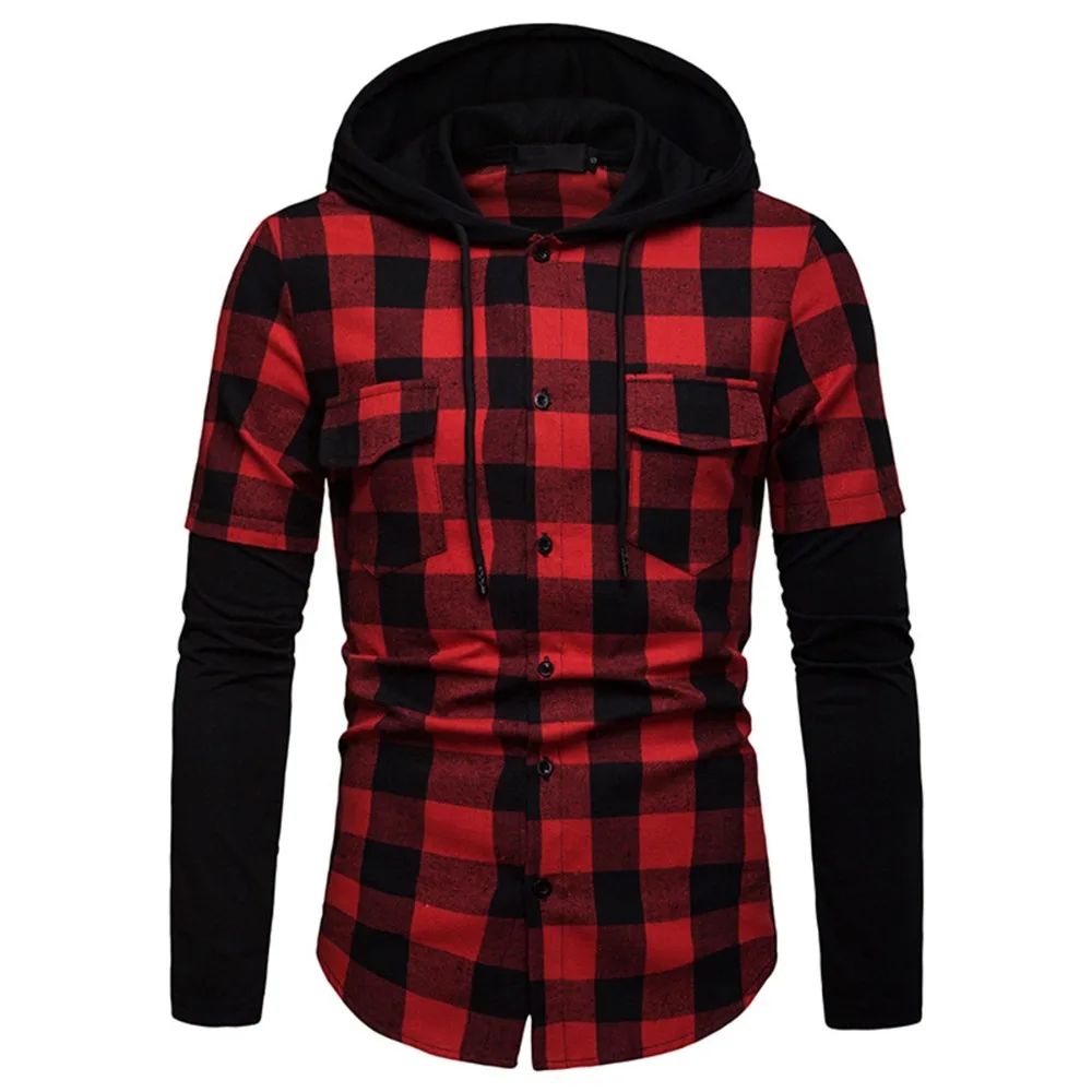 New Fashion Men's Stylish Casual Plaid Button Hooded Top Shirt Long Sleeve with Pockets Chemise homme
New Fashion Men's Stylish Casual Plaid Button Hooded Top Shirt Long Sleeve with Pockets Chemise homme