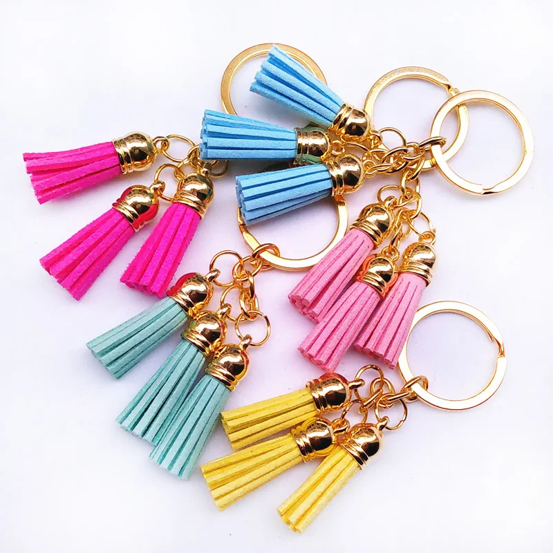 Fashion Leather Design Superfine Fiber 3 Tassel Keychains Golden Body Key Ring Women Bag Charming Pendant Car Key Holder
Fashion Leather Design Superfine Fiber 3 Tassel Keychains Golden Body Key Ring Women Bag Charming Pendant Car Key Holder