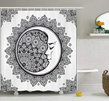 Zodiac Shower Curtain Intricate Boho Ethnic Mandala Form with Crescent Moon Foreground Alchemy Symbol Fabric Bathroom Decor
Zodiac Shower Curtain Intricate Boho Ethnic Mandala Form with Crescent Moon Foreground Alchemy Symbol Fabric Bathroom Decor